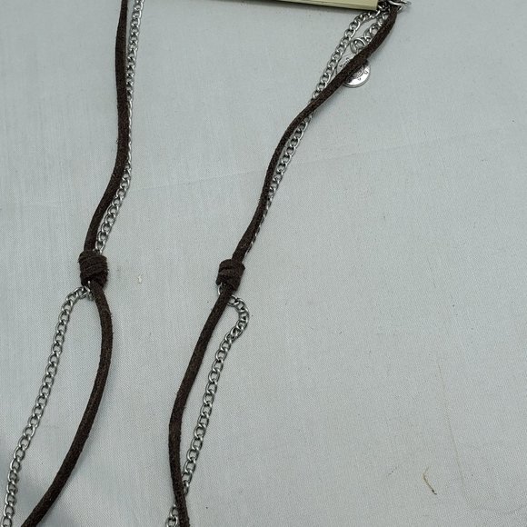 RUFF HEWN southwest feather silver/cord pendant necklace - Picture 7 of 8